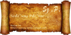 Szávay Péter névjegykártya