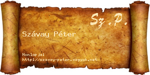 Szávay Péter névjegykártya